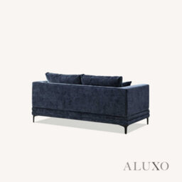 Aluxo Lenox Modern Boucle 2 Seater Sofa Loveseat Mermaid Velvet Blue Soft Cushion Couch - thumbnail 8