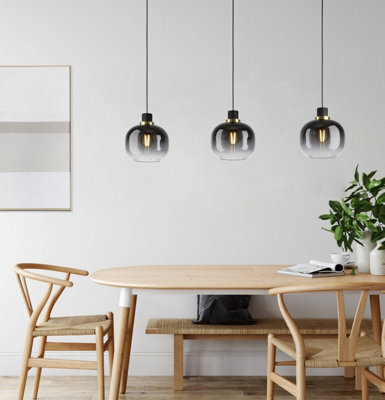 Eglo Oilella Linear Black And Grey Glass Pendant Light - image 1