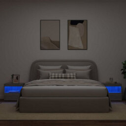 Berkfield Bedside Cabinets With Led Lights 2 Pcs Grey Sonoma 50X40X45 Cm - thumbnail 4