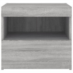 Berkfield Bedside Cabinets With Led Lights 2 Pcs Grey Sonoma 50X40X45 Cm - thumbnail 9
