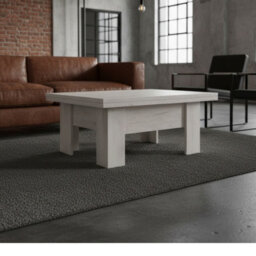 Eryk Modern Extendable Coffee Table Adjustable 100 To 200 Cm Design With Abs Edges In White Kraft Finish