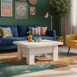 Eryk Modern Extendable Coffee Table Adjustable 100 To 200 Cm Design With Abs Edges In White Kraft Finish - thumbnail 2