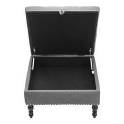 Darphe Square Tufted Linen Storage Ottoman 74Cm W X 74Cm D X 44Cm H - thumbnail 3