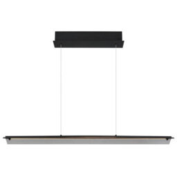 Luminosa Lighting Luminosa Muriella Bar Pendant Ceiling Light Matt Black Smoke Glass Shade Led 3000K - thumbnail 3