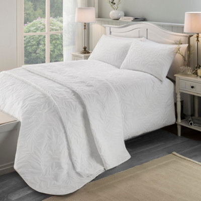 Serene Luana White Microfibre Pinsonic 3D Floral Design Duvet Cover Set - image 1