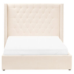 Beliani Ottoman Bed Velvet Lubbon 140 X 200 Cm (Eu Double) Off-White - thumbnail 7