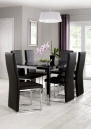 Ashfield Chrome And Black Glass Dining Set (Table + 4 Chairs) - thumbnail 2