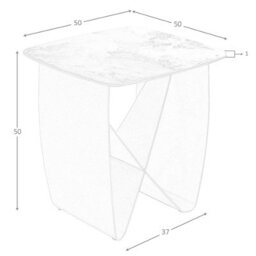 Angel Cerda Elegant Square Corner Table In Porcelain Marble And Taupe Steel - thumbnail 7