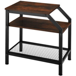 Tectake Bedside Table Plymouth - Industrial Style, With 2 Shelves, Grid Shelf, 36.5 X 58.5 X 59.5 Cm - Industrial Wood Dark, Rustic - thumbnail 5