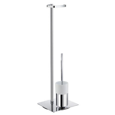 Smedbo Chrome Toilet Roll Holder, Toilet Brush And Container