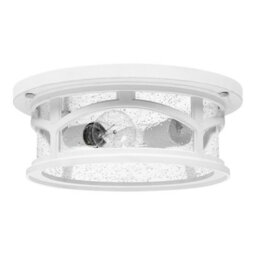 Stylish Outdoor Ip44 1-Bulb White Led Flush Light For Low Ceilings - thumbnail 2