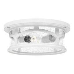 Stylish Outdoor Ip44 1-Bulb White Led Flush Light For Low Ceilings - thumbnail 1