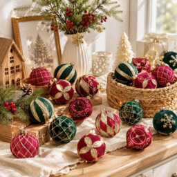 Amorly 16Pack Velvet Christmas Baubles, 3.15 Inch Golden Glitter Hanging Ornaments For Christmas Tree, Holiday Party Decoration - thumbnail 8