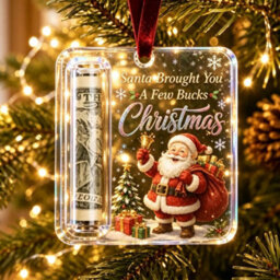 Amorly 3 Pack Christmas Acrylic Cash Holder Ornament Money Holder Hanging Decoration For Christmas Tree Gift - thumbnail 3