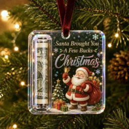 Amorly 3 Pack Christmas Acrylic Cash Holder Ornament Money Holder Hanging Decoration For Christmas Tree Gift - thumbnail 1