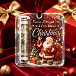 Amorly 3 Pack Christmas Acrylic Cash Holder Ornament Money Holder Hanging Decoration For Christmas Tree Gift - thumbnail 4