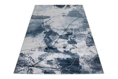 Stratus Interiors Harlequin Large Blue Living Room Rug 200 X 290 Cm - Blue / Cream / White / Dark Blue - Medium - image 1