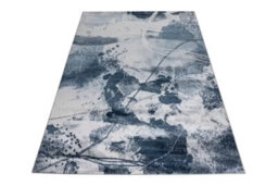 Stratus Interiors Harlequin Large Blue Living Room Rug 200 X 290 Cm - Blue / Cream / White / Dark Blue - Medium - thumbnail 1
