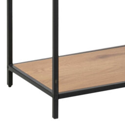 Wyld Haus El Paso Asymmetrical Bookcase   Black Metal Frame With Wild Oak Veneer, 5 Shelves - thumbnail 7