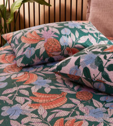 Furn. Cypressa Floral Mosaic Reversible Duvet Cover Set, King, Green - thumbnail 4