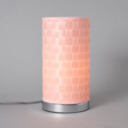 Litecraft Sovin Chrome Cylindrical Table Lamp With Pink Shade - thumbnail 3