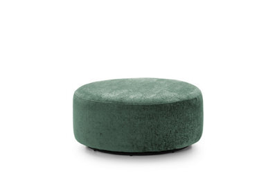 Abakus Direct Harriet Crushed Chenille Large Swivel Footstool In Rifle Green - image 1