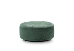 Abakus Direct Harriet Crushed Chenille Large Swivel Footstool In Rifle Green - thumbnail 1