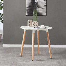 Life Interiors Patchwork Halo Round Dining Set With A White Round Dining Table And Set Of 2 Multicolored Tub Fabric Chairs - thumbnail 2