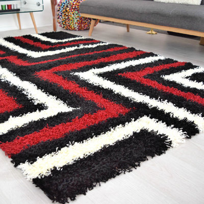"Bravich Red Tides Thick Shaggy Rug - California - 160X230Cm (5'4""x7'8"")" - image 1