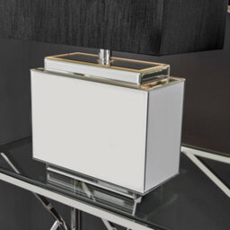 Furniturebox Saanvi Contemporary Mirrored Glass Table Lamp With Wide Black Light Shade Including A Rated Energy Efficient Led Bulb - thumbnail 3