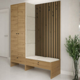 Balma Iii Hallway Anteroom With Versatile Arrangement Options Artisan Black With Beige Panels