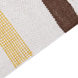 Beliani Handwoven Cotton Area Rag Rug Brown And Beige Stripes 140 X 200 Cm - thumbnail 5