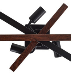 Living And Home Black Teak Wood Grain 3 Light Vintage Industria Ceiling Light ,e14 - thumbnail 6