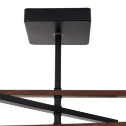Living And Home Black Teak Wood Grain 3 Light Vintage Industria Ceiling Light ,e14 - thumbnail 5