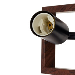 Living And Home Black Teak Wood Grain 3 Light Vintage Industria Ceiling Light ,e14 - thumbnail 7