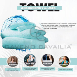 Gc Gaveno Cavailia 2Pk Miami Bath Sheet 90X140 Turquoise 700 Gsm Quick Drying & Super Absorbent Bath Sheet Set - thumbnail 3