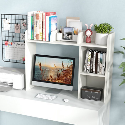 Costway 3-Tier Desk Bookshelf Wooden Desktop Display Shelf Furniture Hutch - image 1