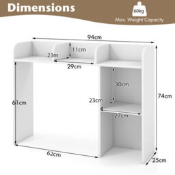 Costway 3-Tier Desk Bookshelf Wooden Desktop Display Shelf Furniture Hutch - thumbnail 3