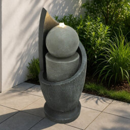 MonsterShop Outdoor Water Feature Garden Fountain Led Plug-In Pump Zen Cascade - thumbnail 4