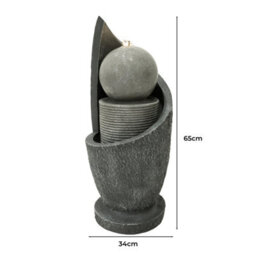 MonsterShop Outdoor Water Feature Garden Fountain Led Plug-In Pump Zen Cascade - thumbnail 5