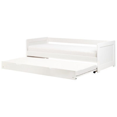 Beliani Trundle Bed Pine Wood Gravelines 90 X 200 Cm (Eu Single) White - image 1