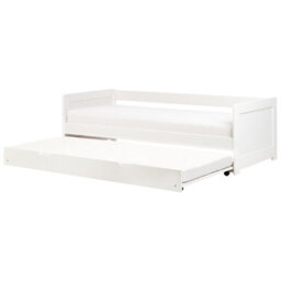 Beliani Trundle Bed Pine Wood Gravelines 90 X 200 Cm (Eu Single) White - thumbnail 1