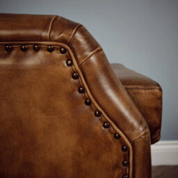 Elm Home And Products Real Genuine Leather Tub Aviator Wing Accent Arm Chair Brown Tan 97Cm High X 80Cm Wide X 97Cm Deep - thumbnail 5