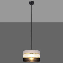 Luminosa Lighting Luminosa Helen Cylindrical Pendant Ceiling Light Black, Gold, Grey 25Cm - thumbnail 4