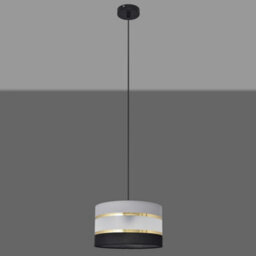 Luminosa Lighting Luminosa Helen Cylindrical Pendant Ceiling Light Black, Gold, Grey 25Cm - thumbnail 3