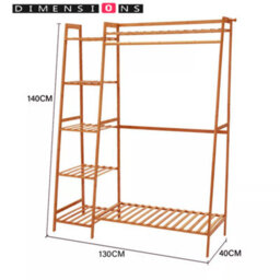 Modcraft Heavy Duty Wooden Clothes Rail - Natural - thumbnail 6