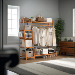 Modcraft Heavy Duty Wooden Clothes Rail - Natural - thumbnail 5