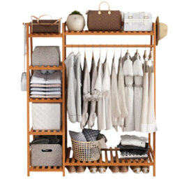 Modcraft Heavy Duty Wooden Clothes Rail - Natural - thumbnail 2
