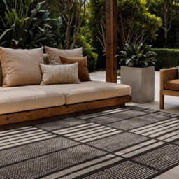 The Rugs Ted Baker Flatweave Allington Indoor Outdoor Rug Geometric Reversible In Black - thumbnail 2