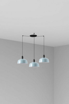 Luminosa Lighting Luminosa Tatawin Medium Cluster Pendant Ceiling Light Satin Black, Gloss Grayish Blue 3X E27